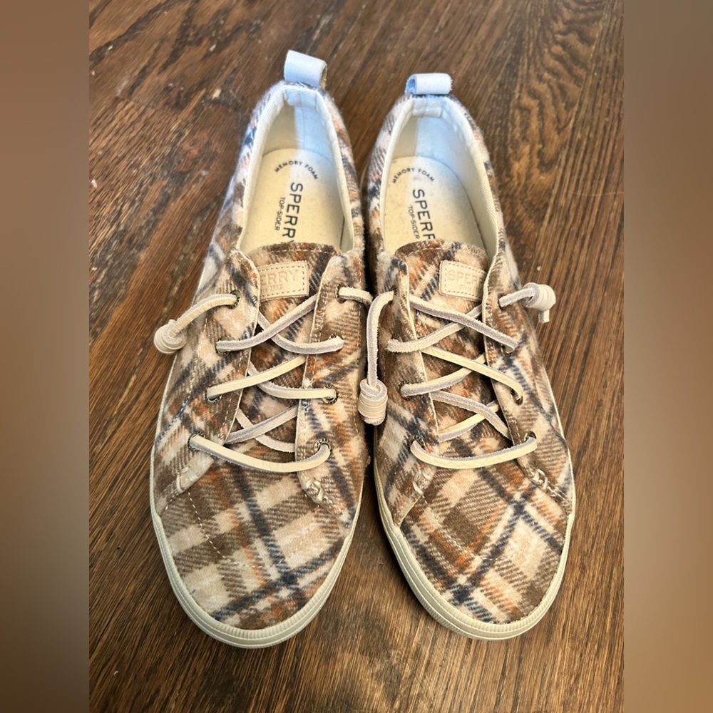 Like New Plaid Sperry Topsider Sneakers Size 8.5 - Picture 5 of 11